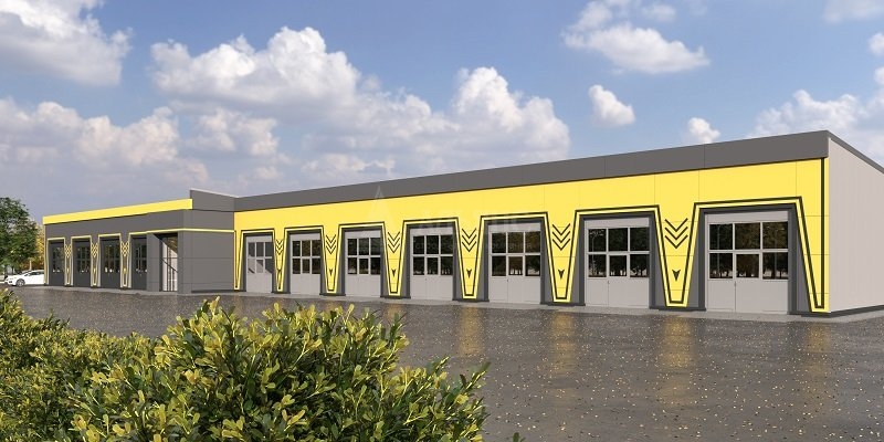 3D визуализация Здание СТО из сэндвич-панелей - фото 4