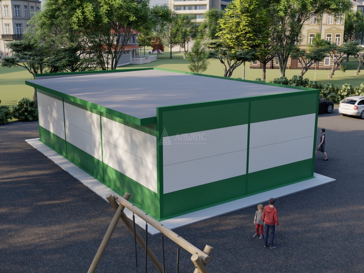 3D визуализация Магазин из сэндвич-панелей - фото 1